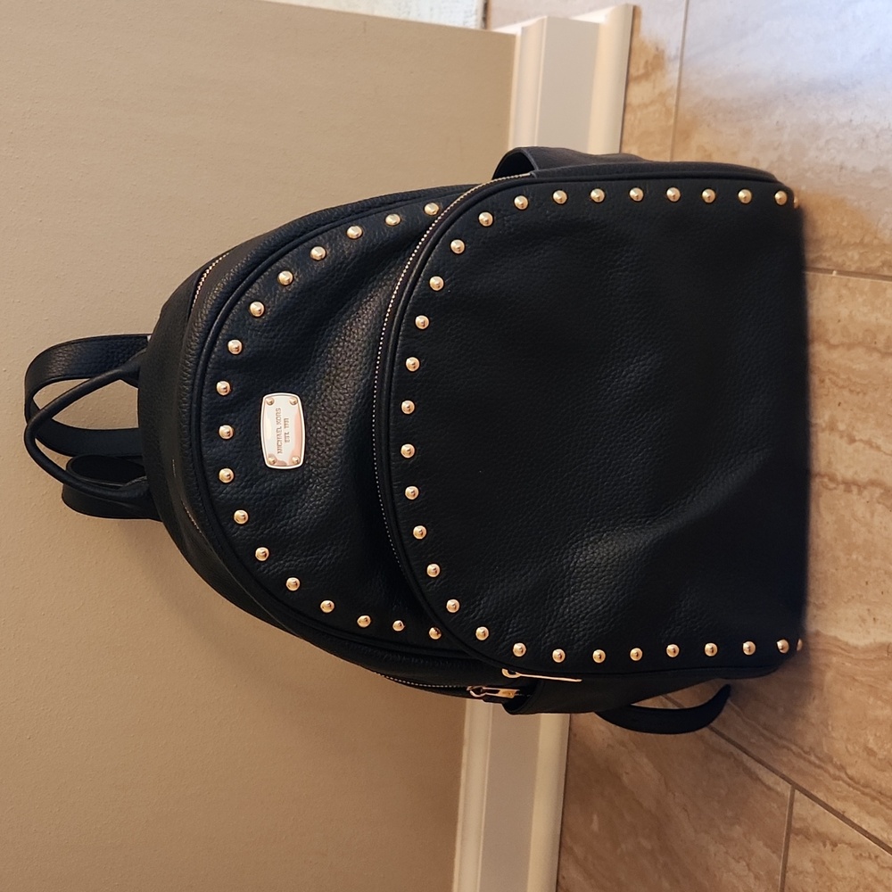Authentic Michael Kors Large Black Leather Backpack